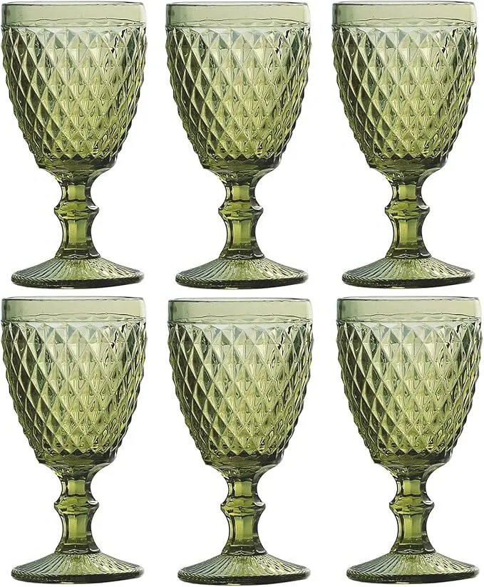 Dark Green Glass Goblets - Variety