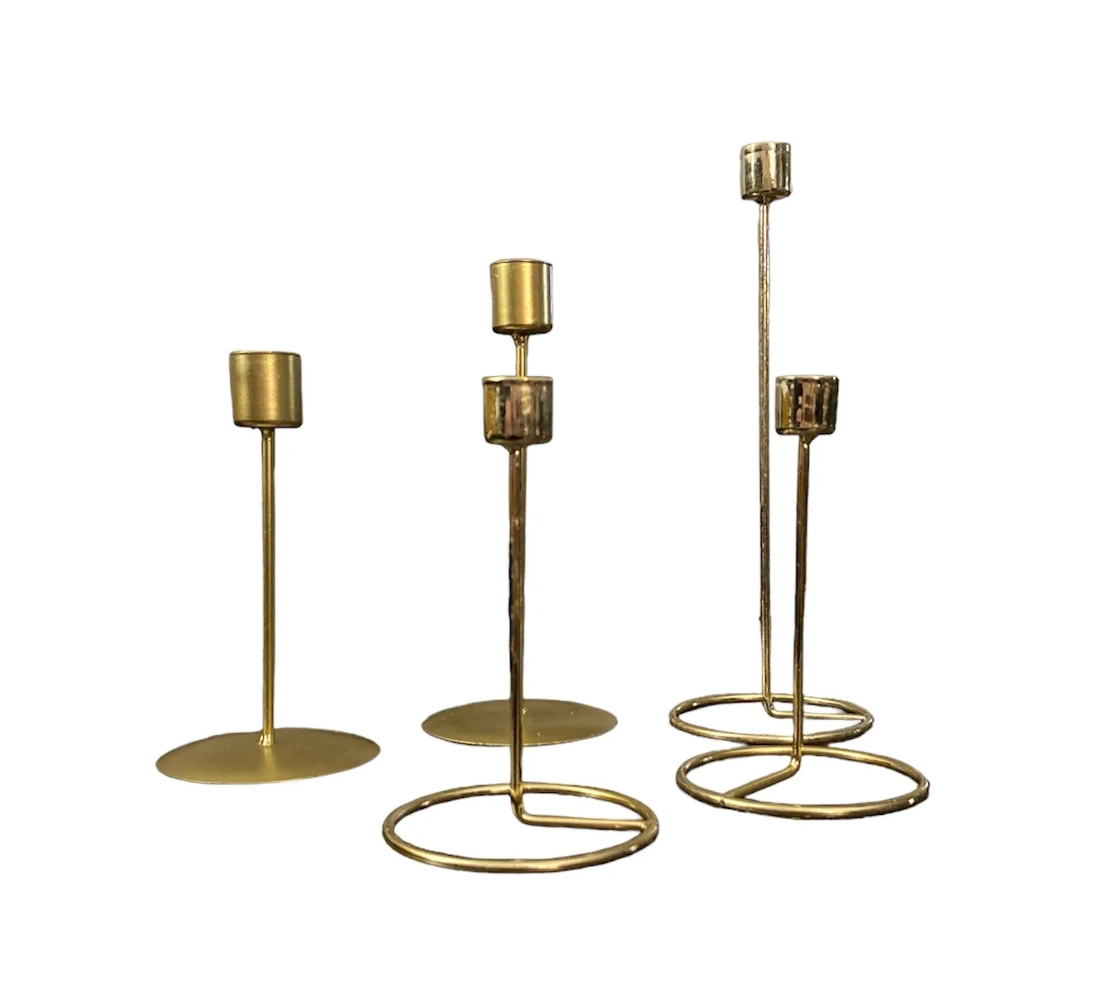 Gold Metal Candlesticks - Various Sizes