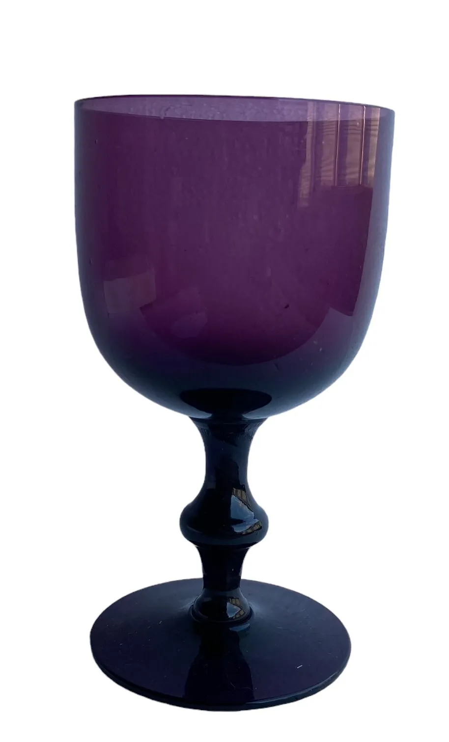 Dark Purple Glass Goblet