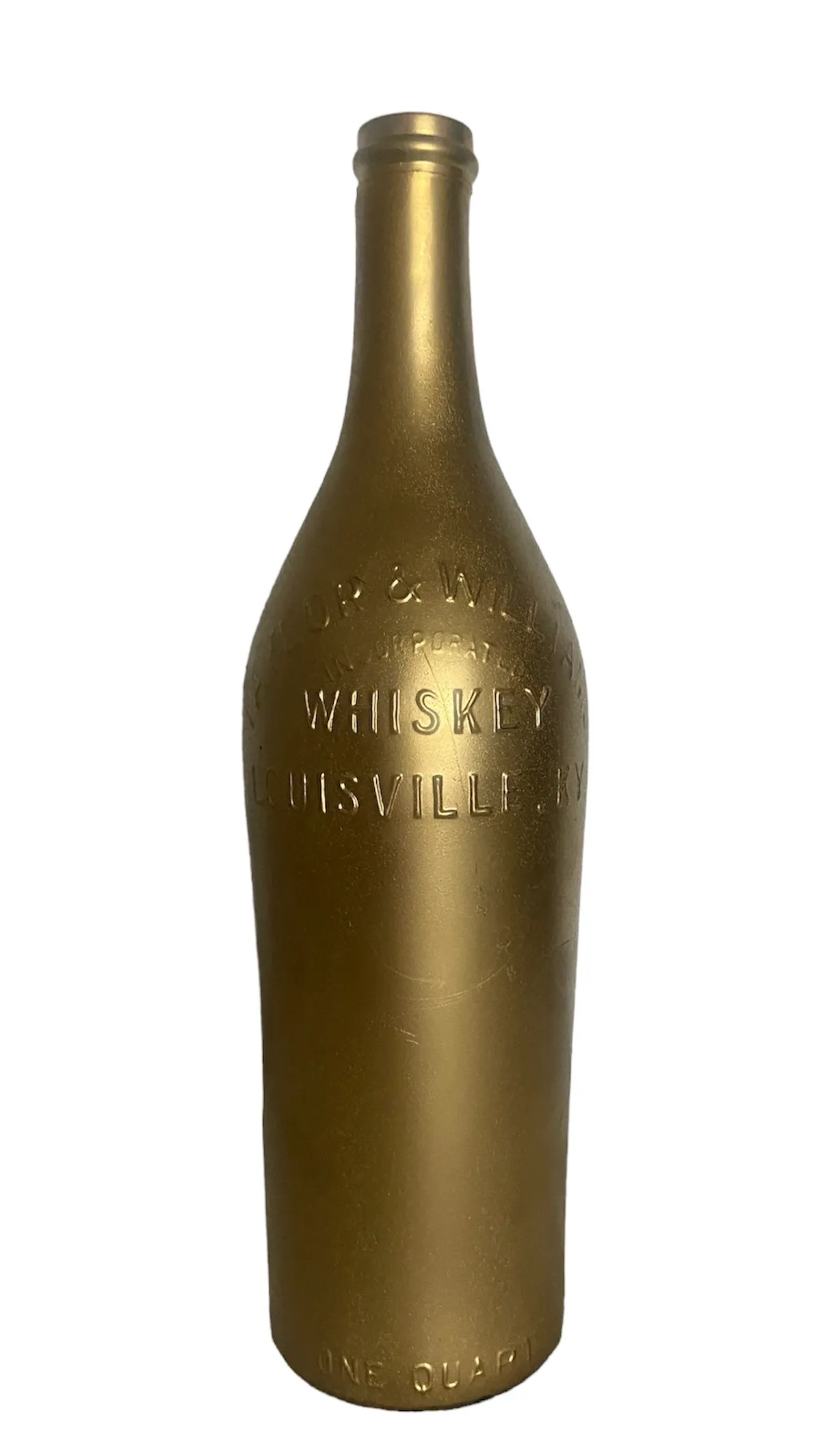 Gold Painted Whiskey Bottle