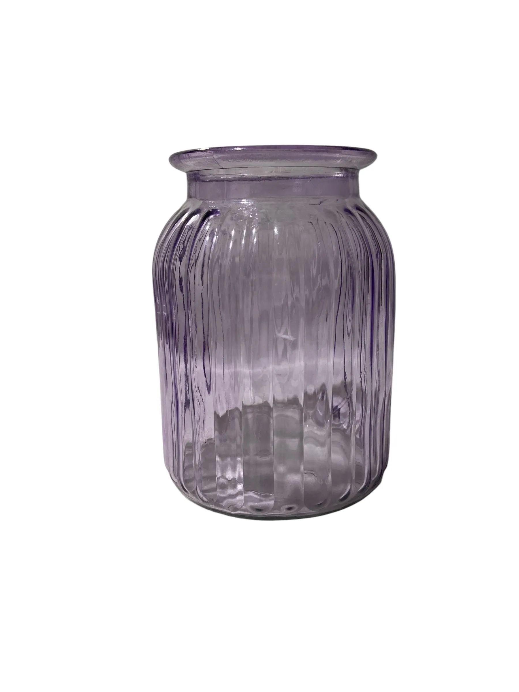 Purple Glass Wide Mouth Vase - Large