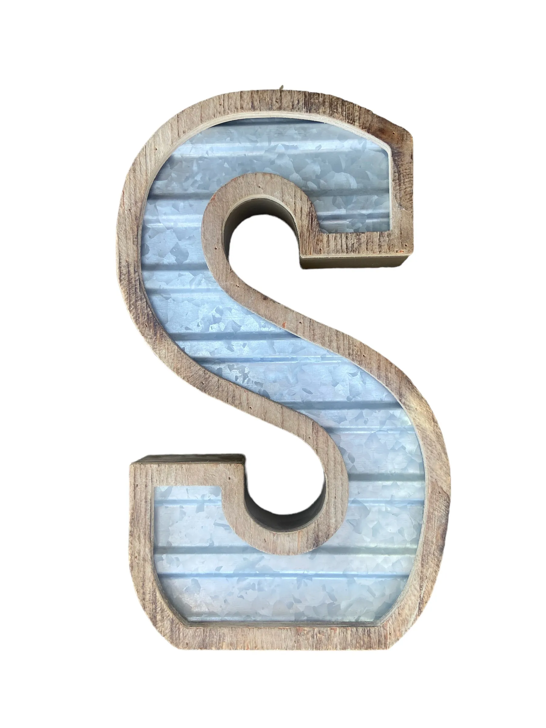 Wooden Galvanized Letter - S