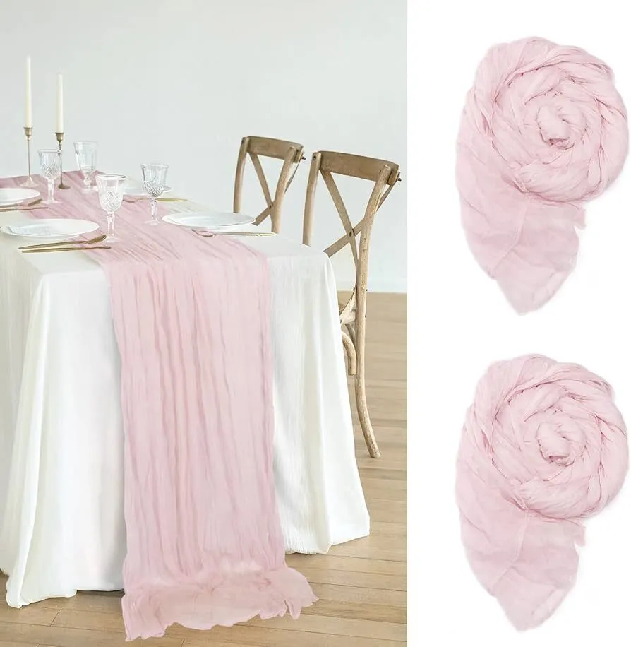 Soft Pink - Cheesecloth Table Runner