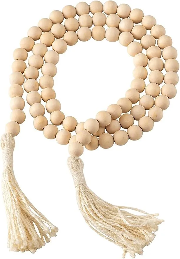 Wooden Bead Tassel Garland