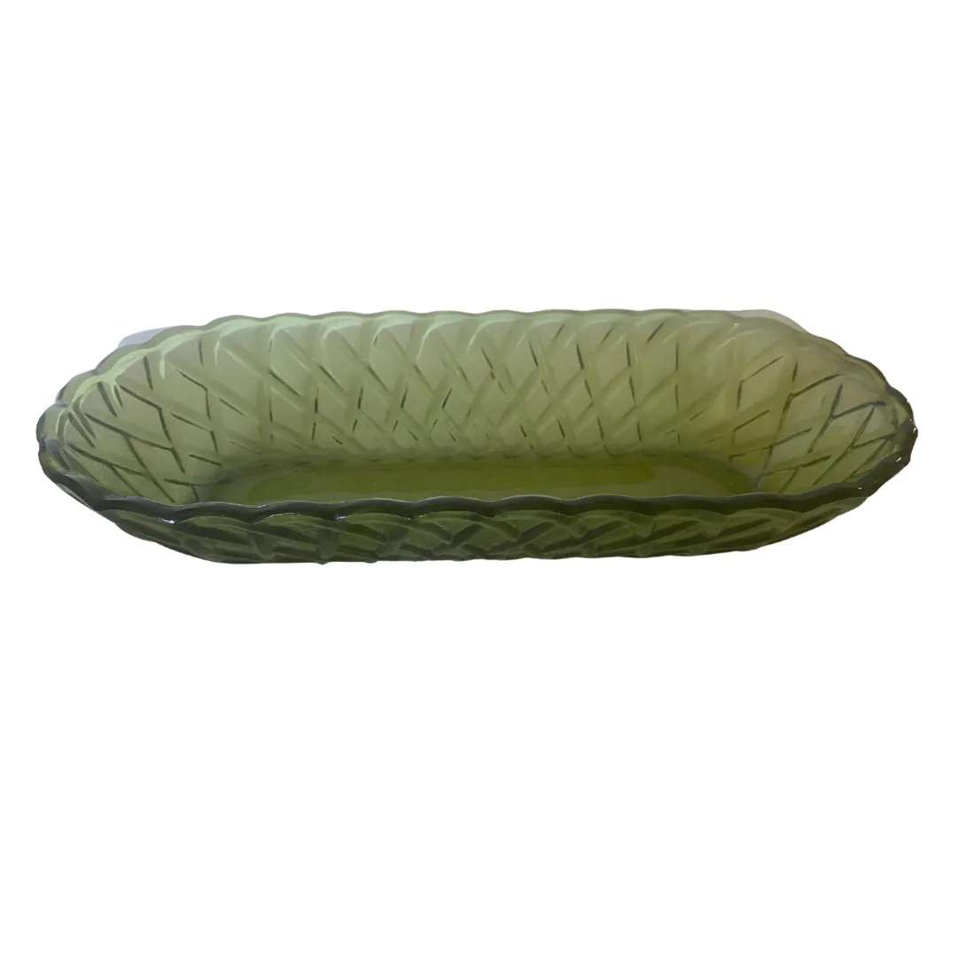Green Glass Serving Tray - Small