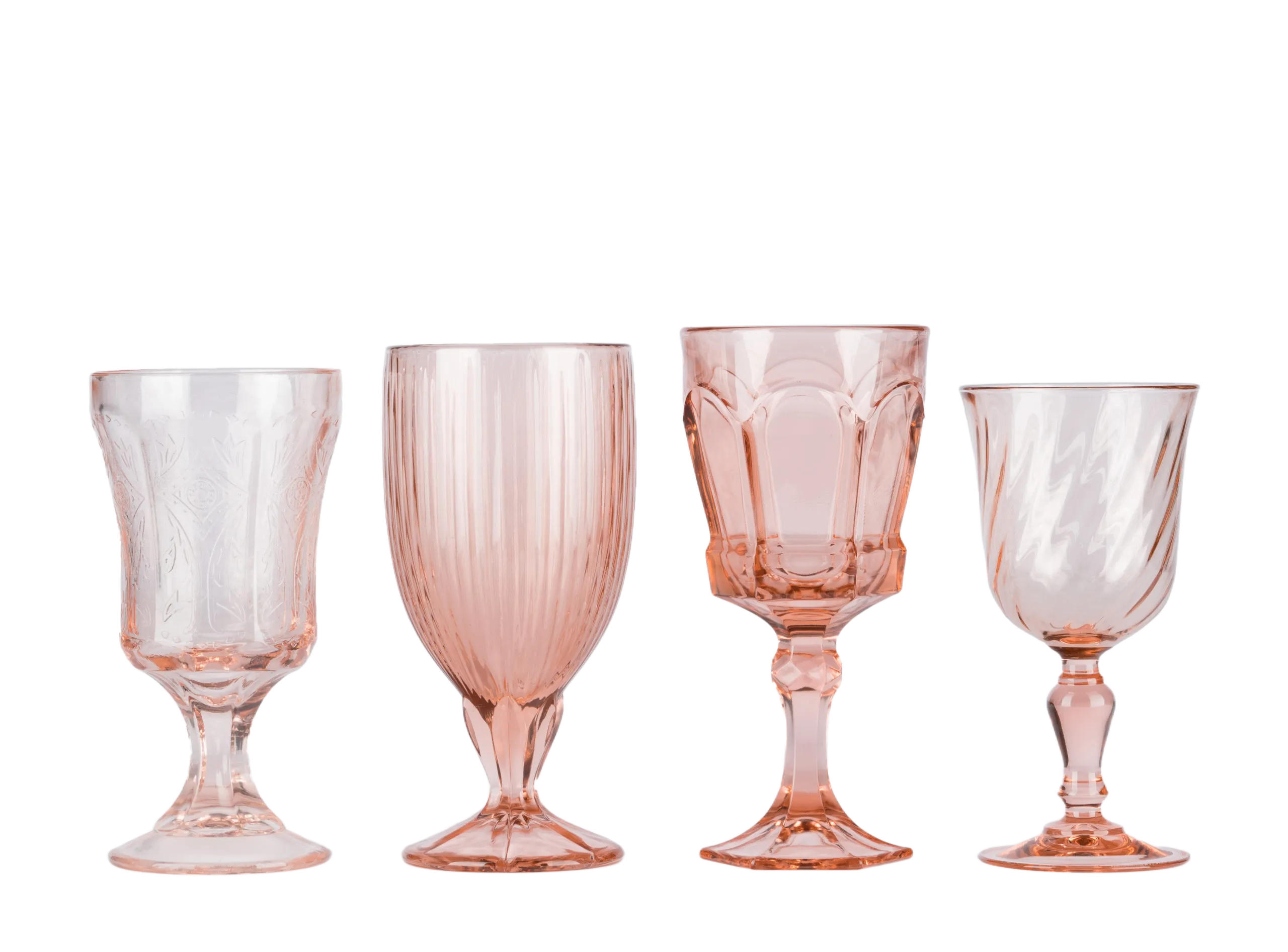 Pink Glass Goblets - Variety