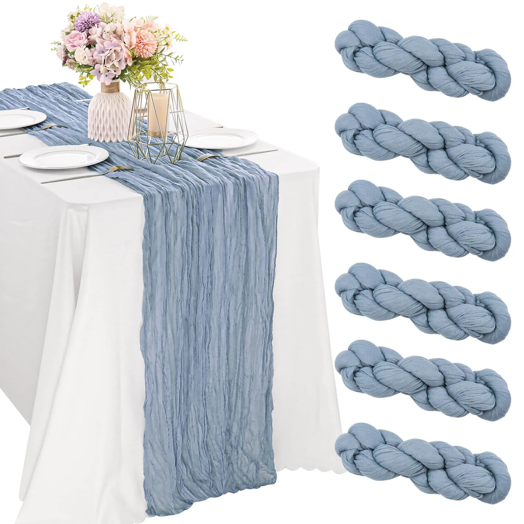Dusty Blue - Cheesecloth Table Runner
