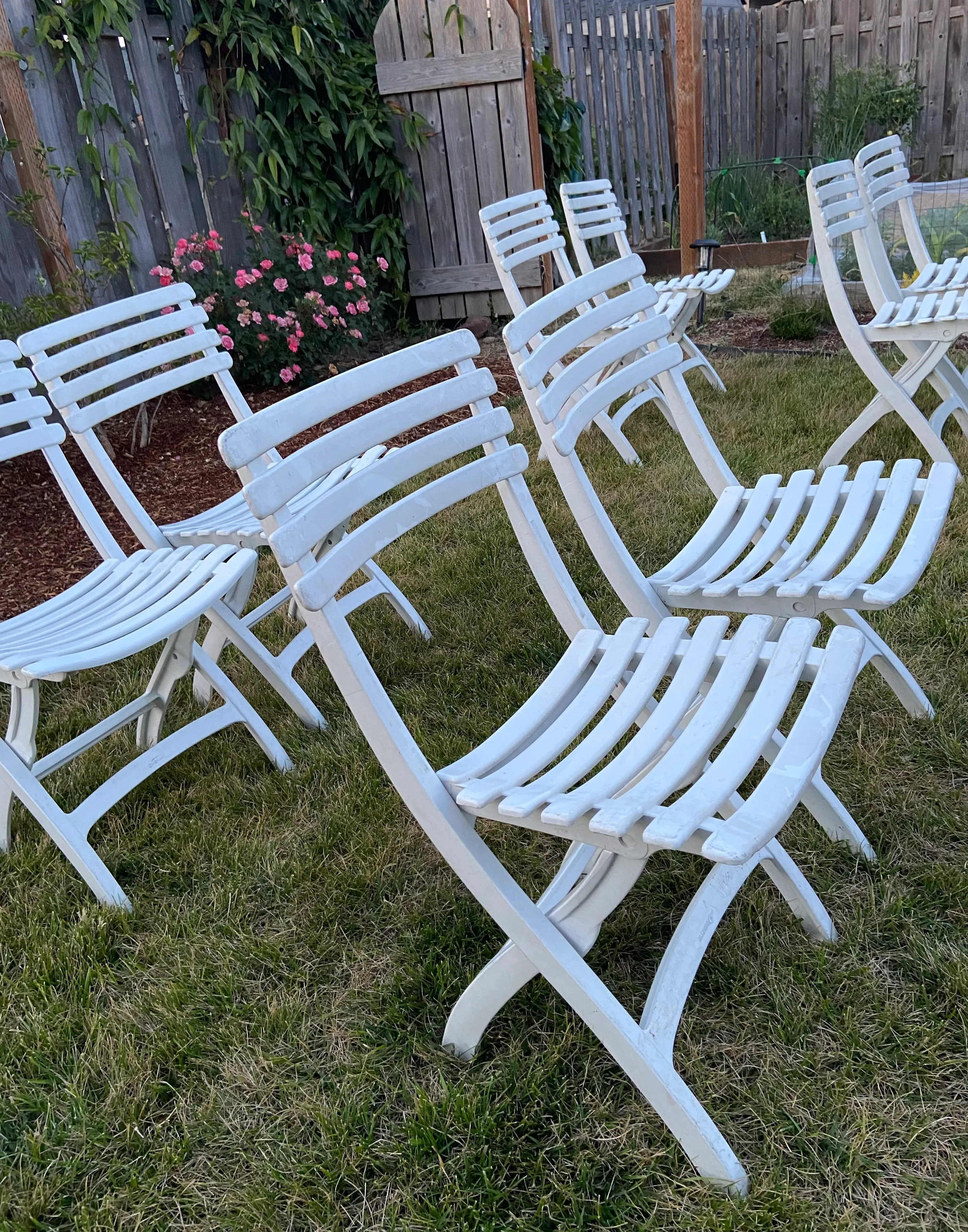 White "Garden Party" Slatted Chairs