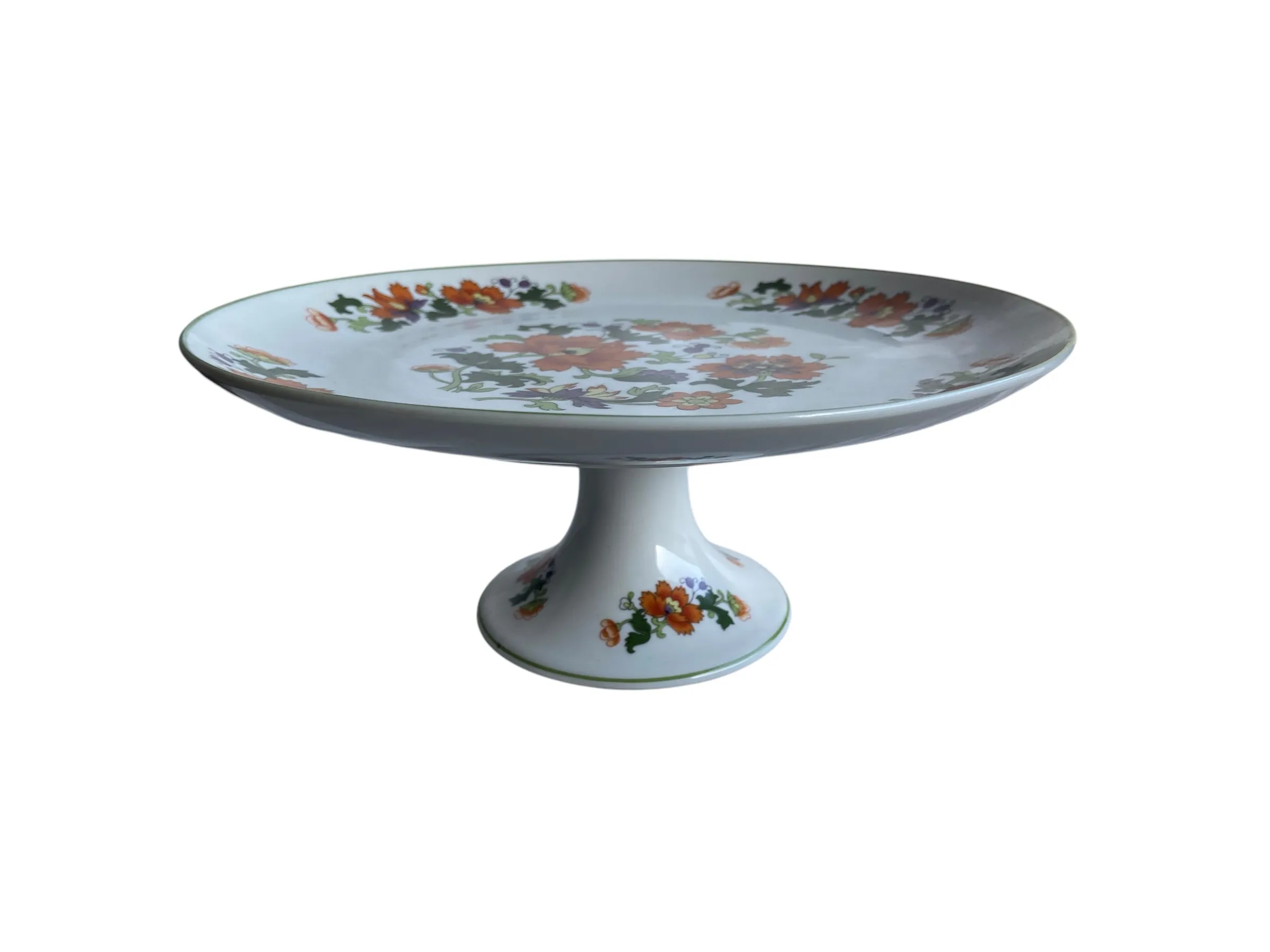 Orange Floral China Cake Stand