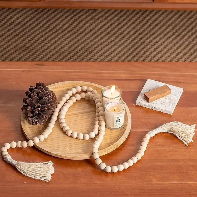 Wooden Bead Tassel Garland