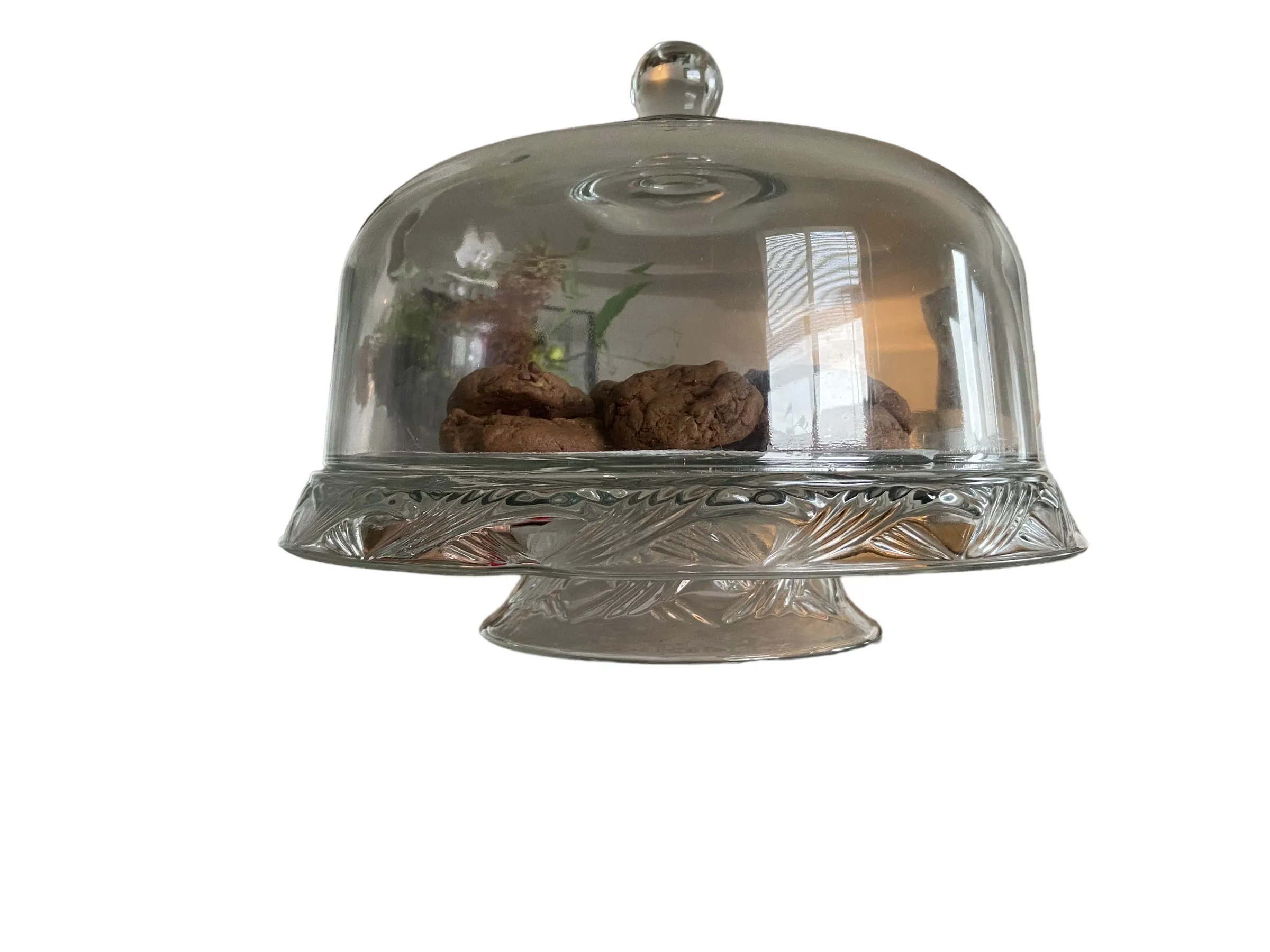 Clear Glass Cake Stand with Dome Lid