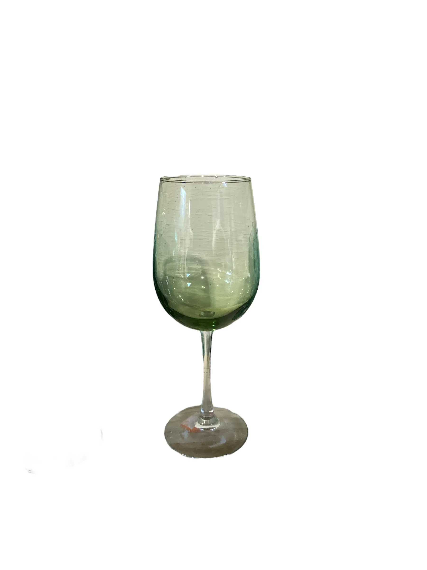 Green Wine Glass Gold Rim