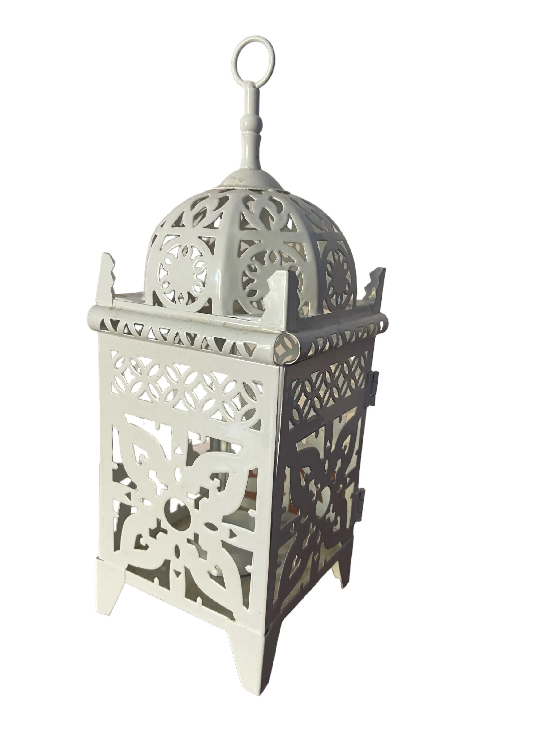 White Metal Lantern Medium