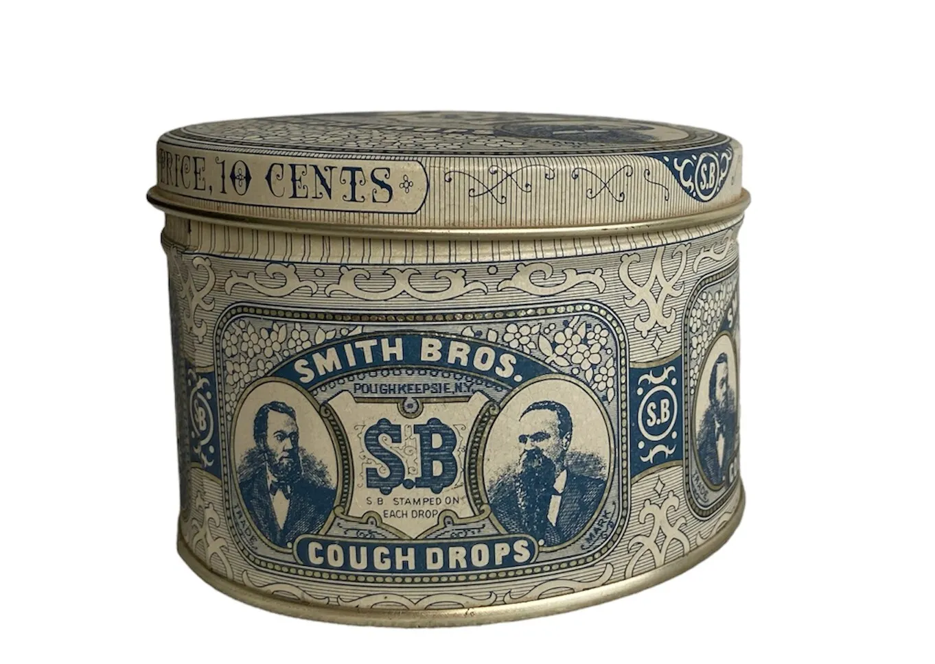 Blue & Cream Metal Tin