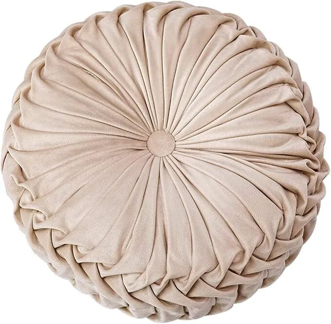 Light Pink Round Velvet Cushion