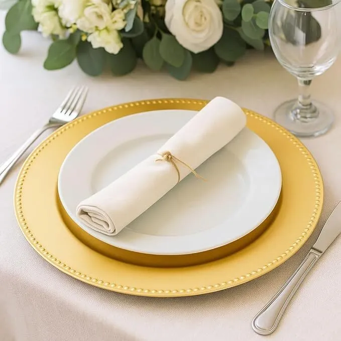 Beaded Edge Gold Charger