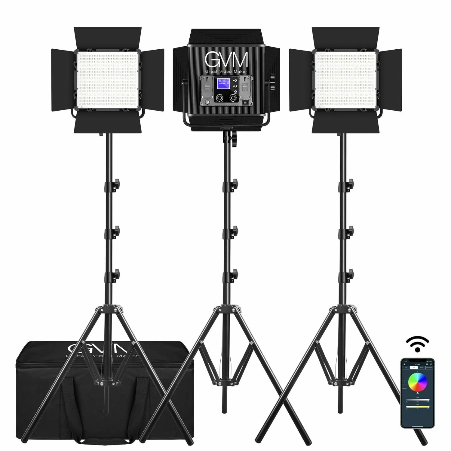 3x Panel Led GVM 50RS RGB