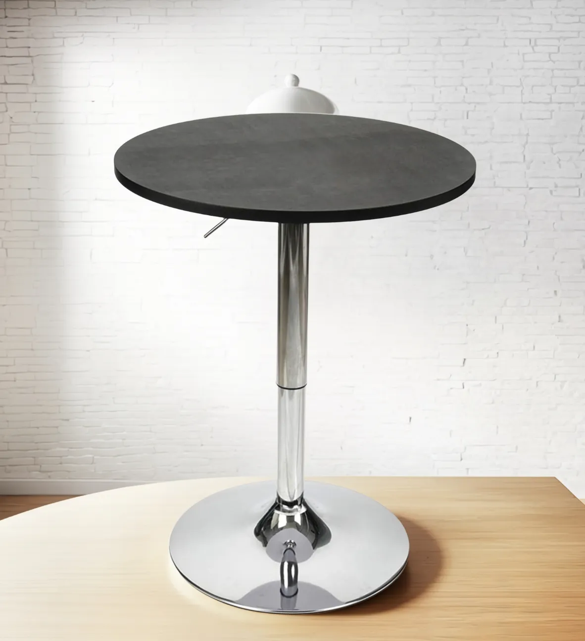 Mesa alta redonda (negra)