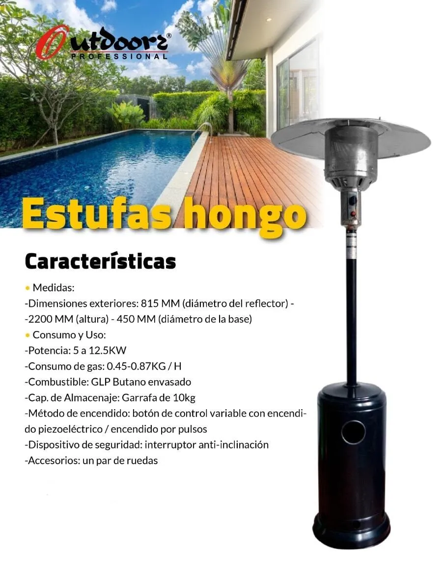 Estufas Hongo a GAS (con carga 13Kg )