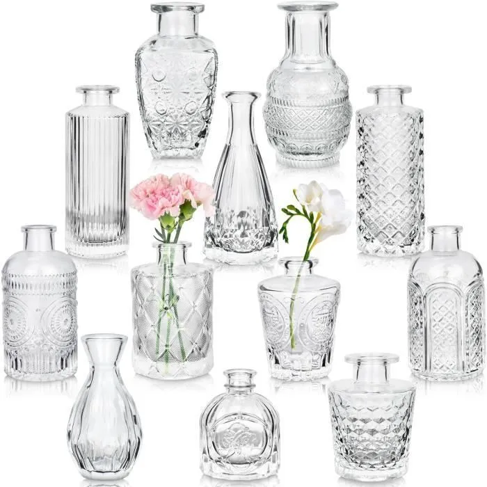 Ensemble de 24 vases ambre