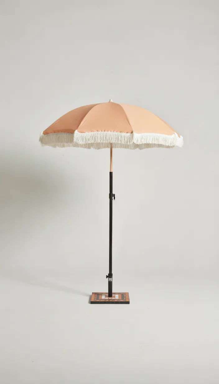 🗳️ Parasol à Franges & Pied Mosaïc