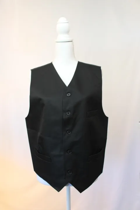 Black Polyester Suit Vest - Buttoned ()