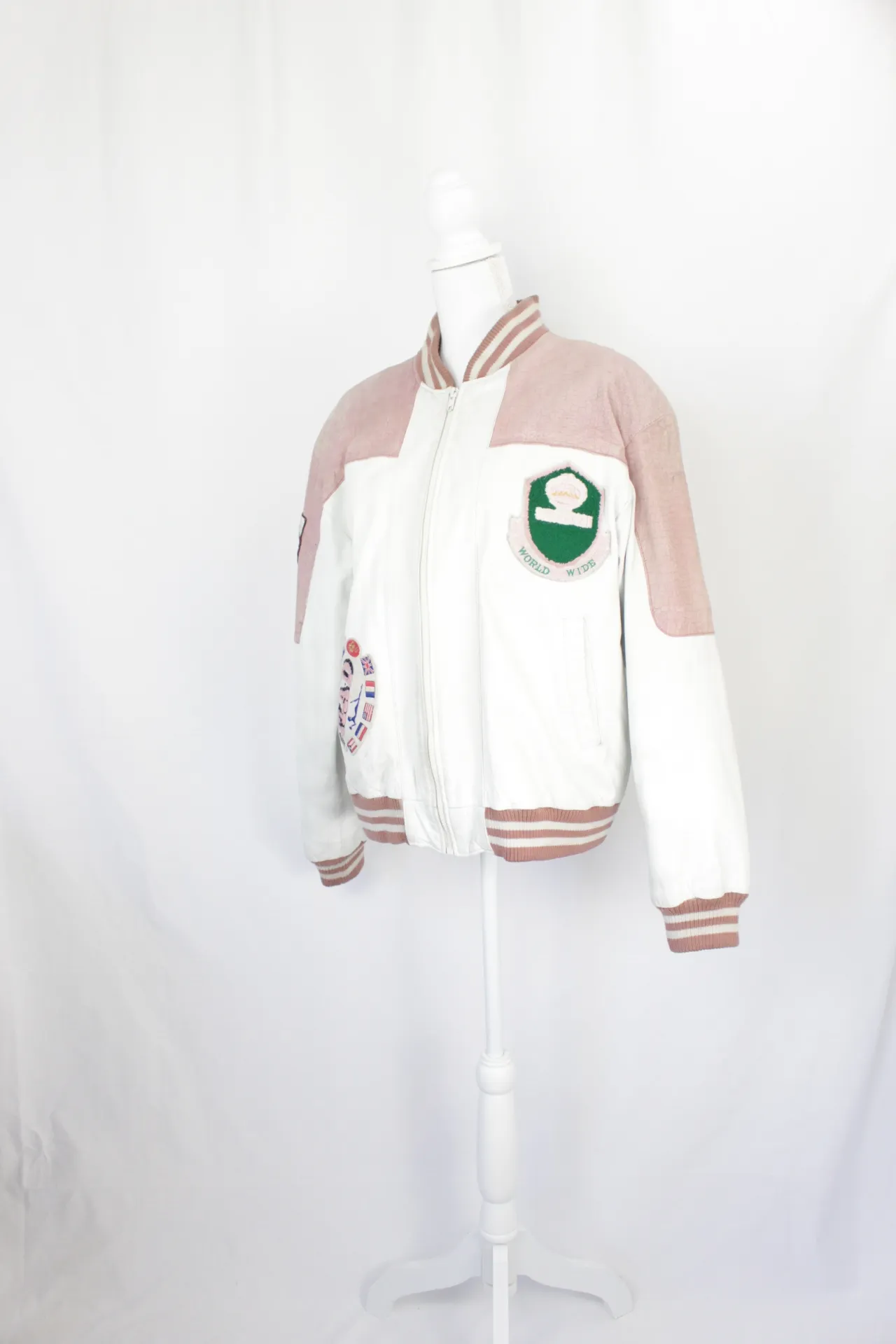 White and Pink Jacket - Letterman (small)