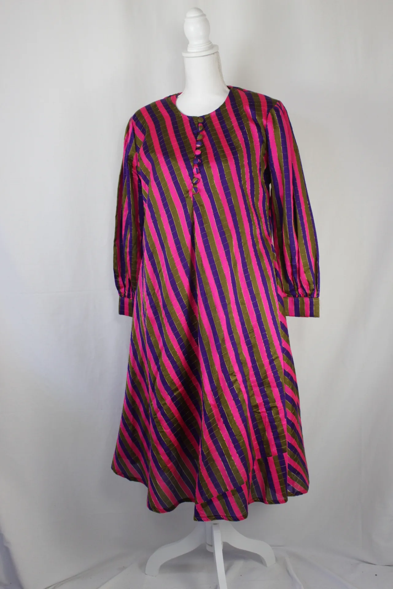 Pink, Purple, and Green Poncho - Striped 