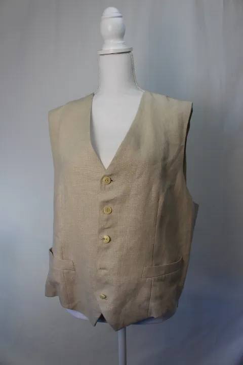 Sand Colored Vest - Linen ()