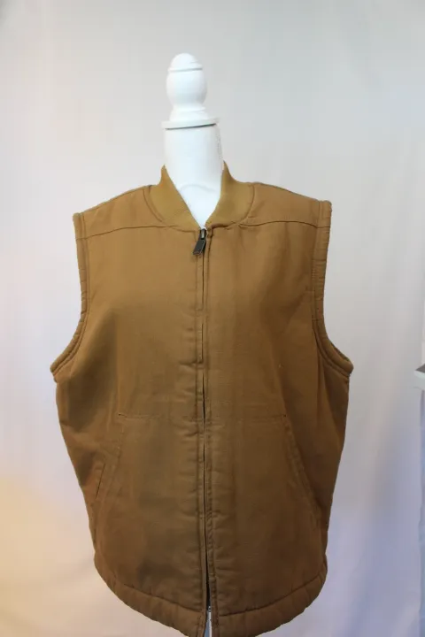 Beige Vest - Zip-Up Fleece-Lined ()