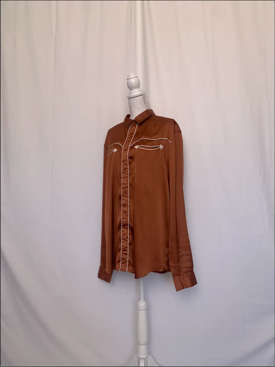 Orange Shirt with White Trim - Asos Design (Extra Extra Large)