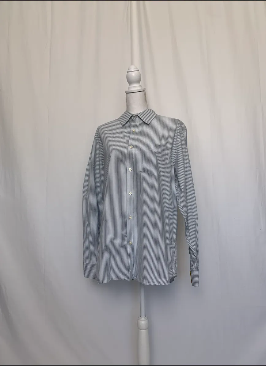Blue and White Striped Shirt- Old Navy (Large)