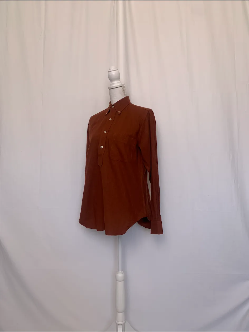 Orange Long Sleeve Polo Shirt - Marshall Field & Company ( )