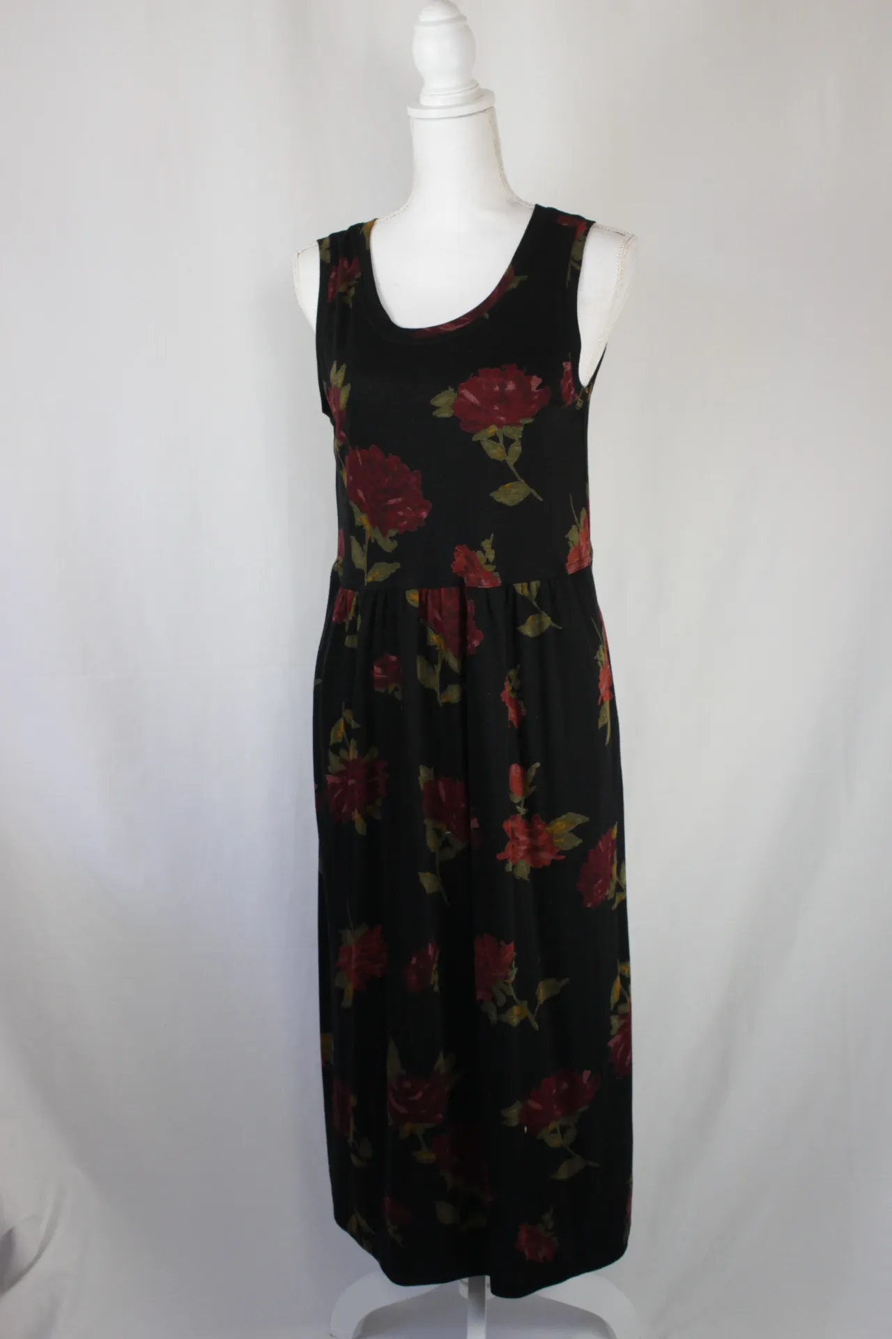 Black Dress - Rose Pattern with Matching Jacket