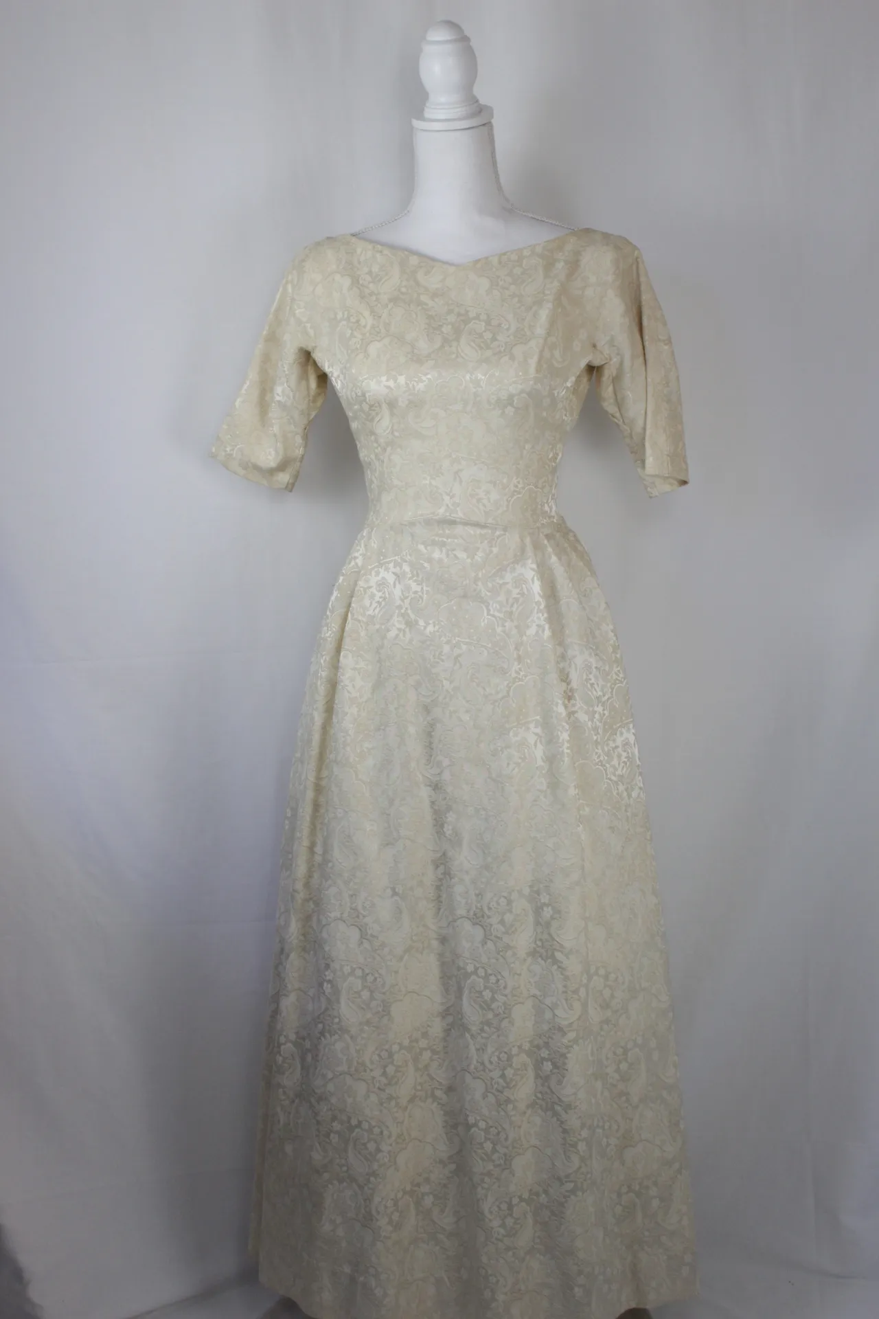 Cream Dress - Paisley (small) 