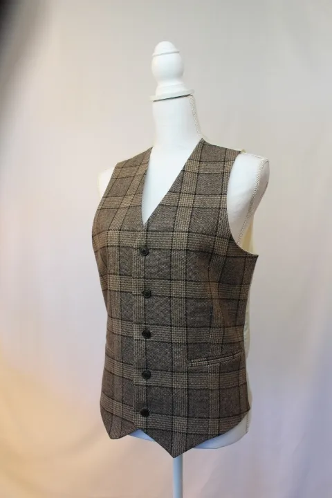 Beige Suit Vest - Checkered Tweed ()