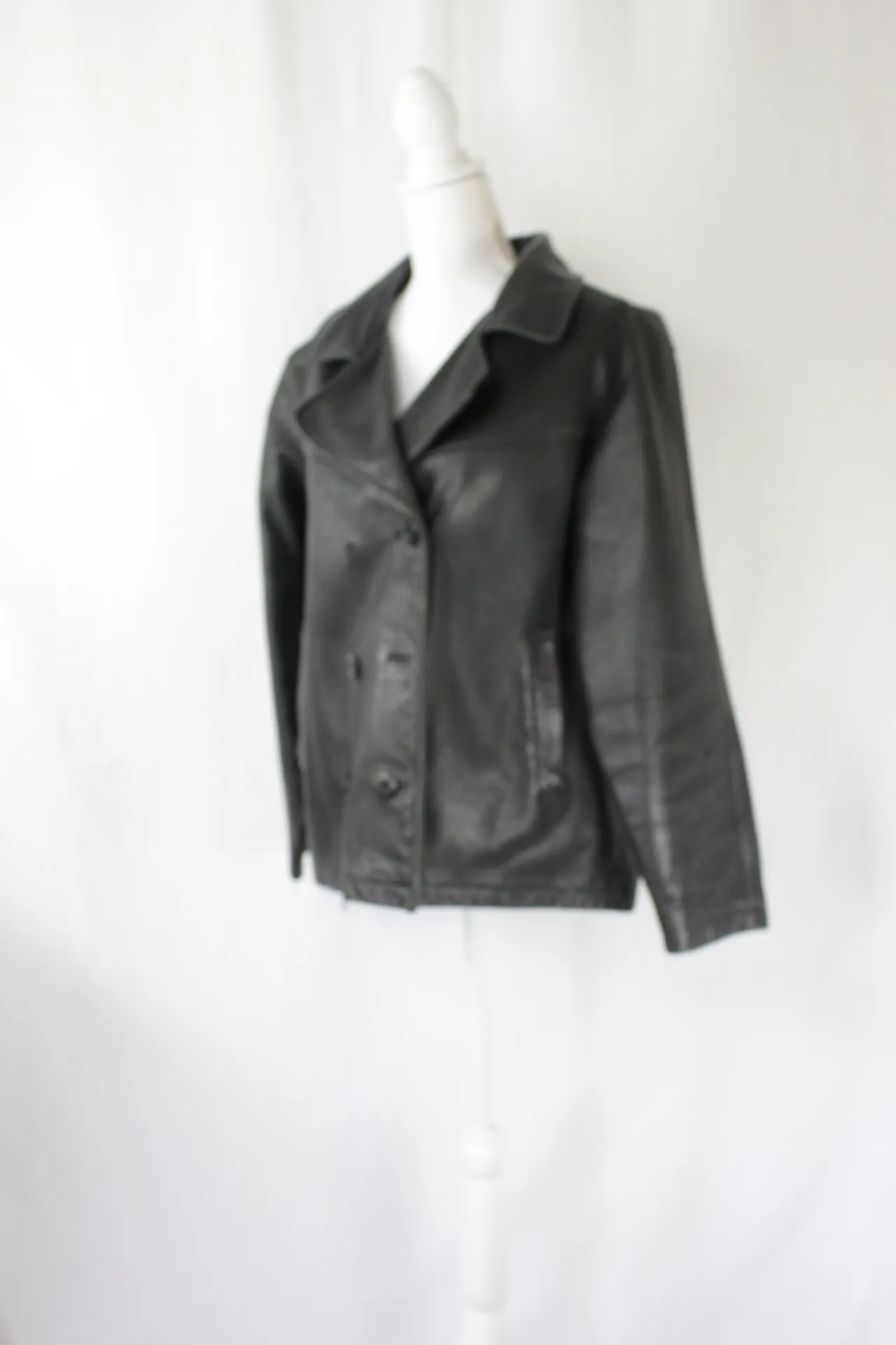 Black Jacket - Double-Breasted Leather (medium)