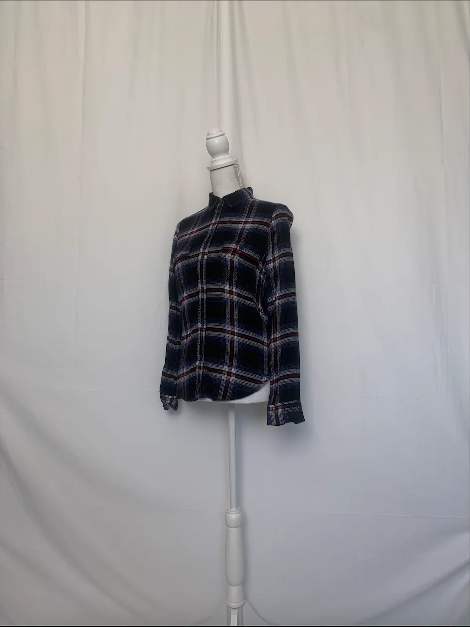 Blue, Black, and Red Plaid Shirt - American Eagle (Extra Small)
