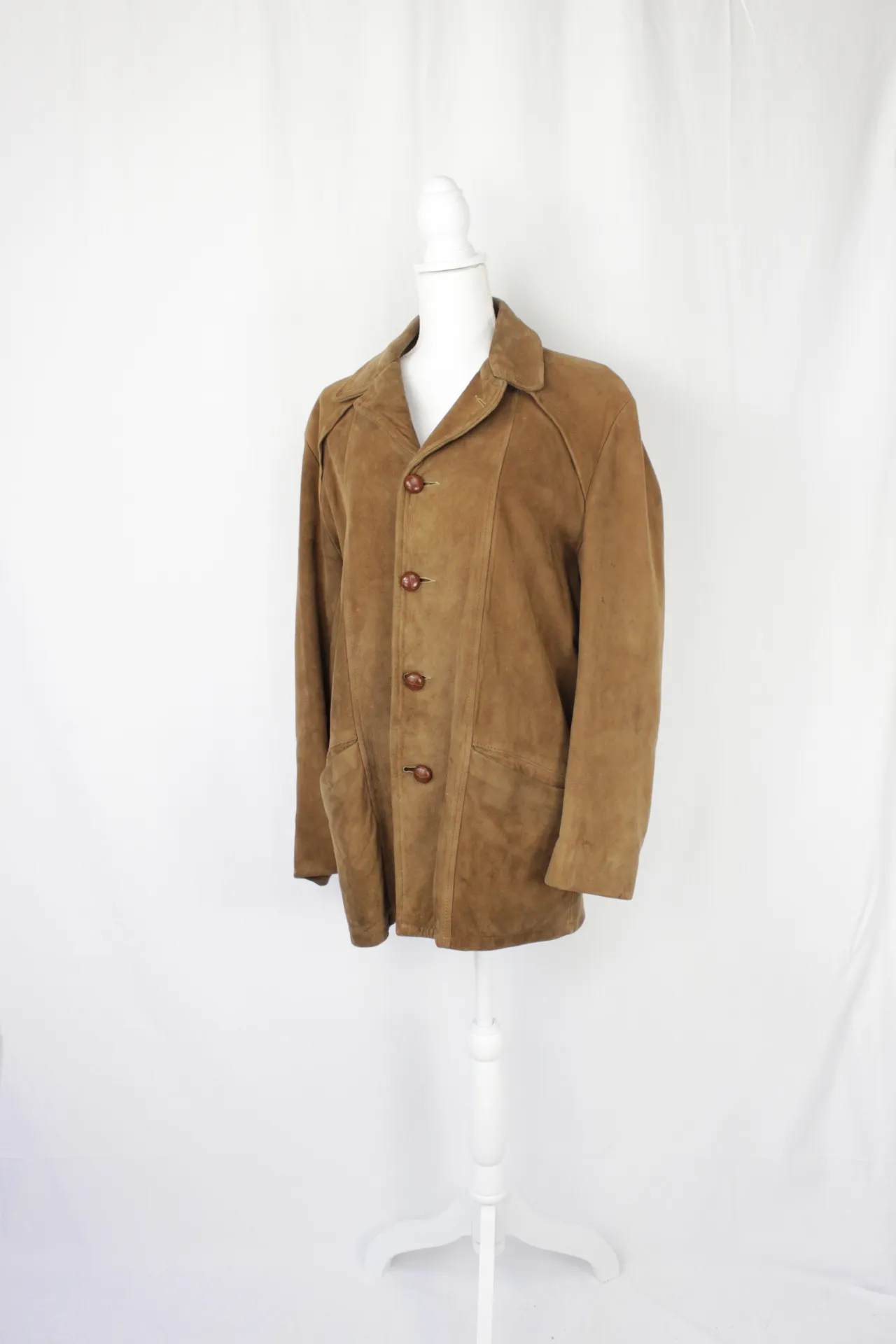 Brown Jacket - Leather Blazer with Patterned Back ()