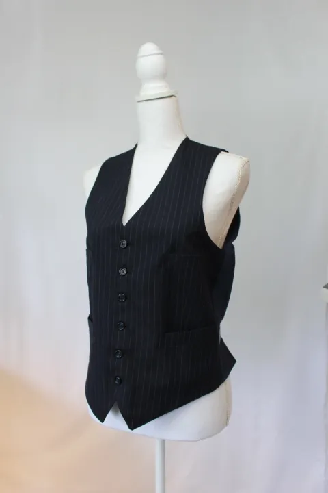 Navy Suit Vest - Pinstripes ()