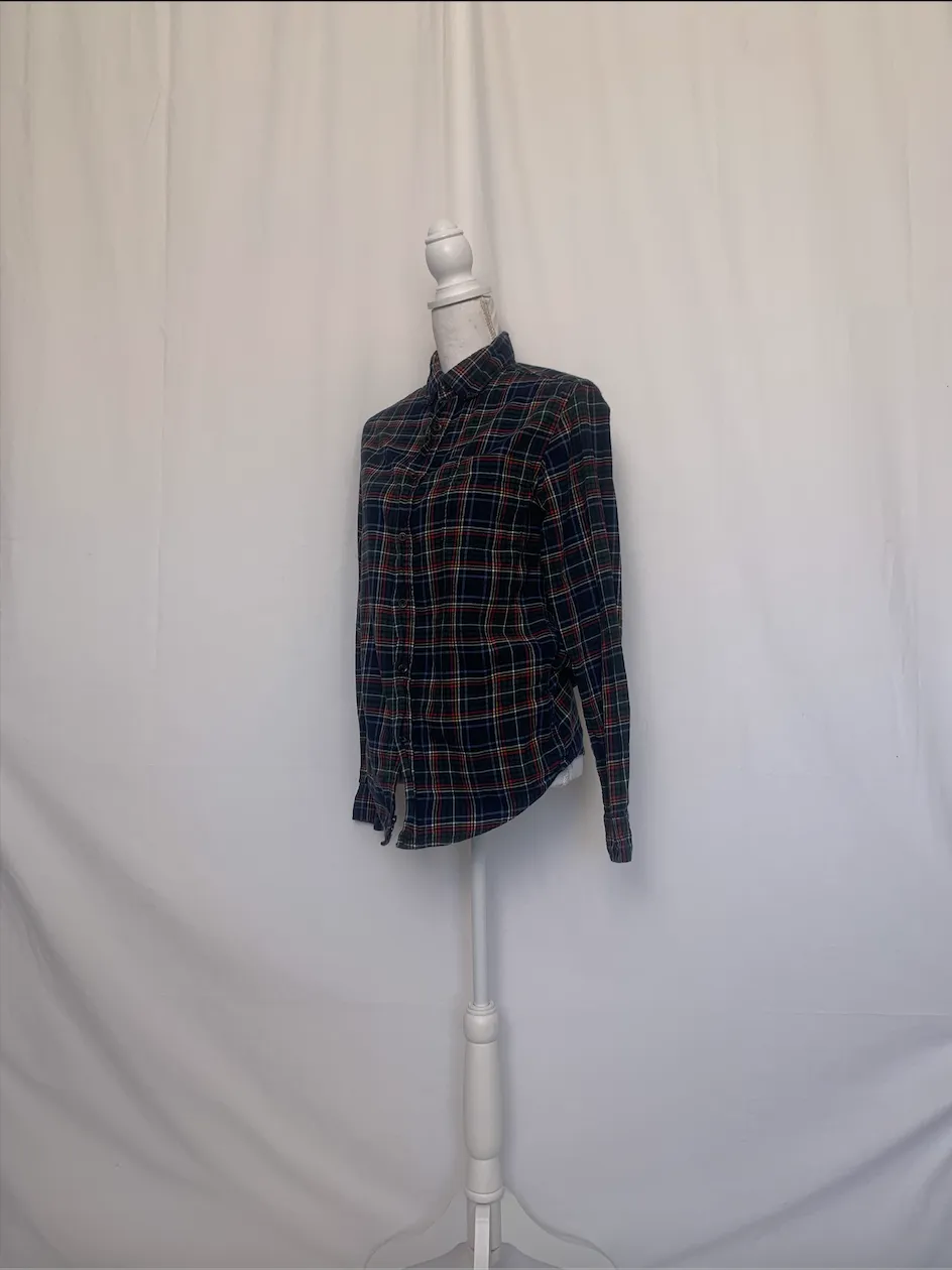 Multicolor Blue Plaid Shirt - Goodfellow & Co (Small)