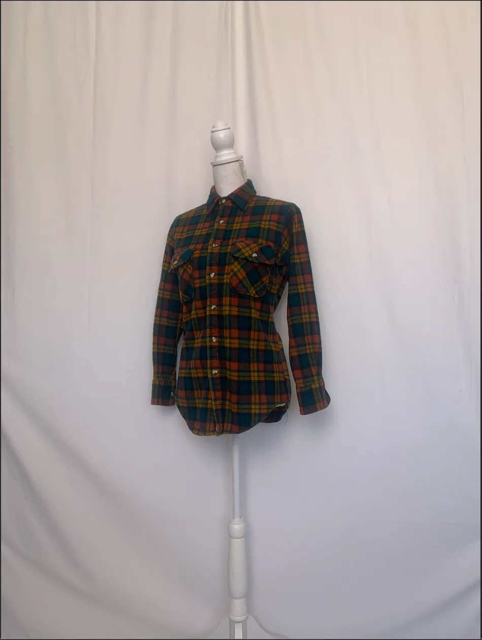 Multicolor Green Plaid Shirt - St. John's Bay (Medium)
