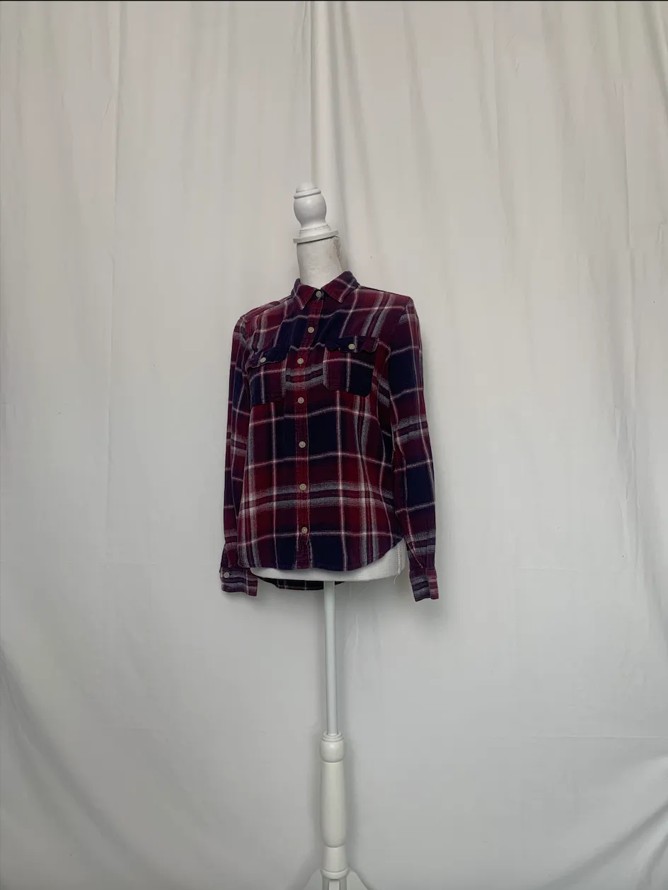 Red and Purple Plaid Shirt - Universal Thread (Medium)