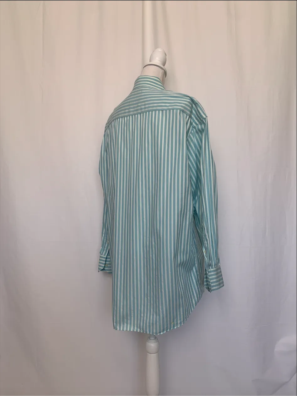 Blue/Green Striped Shirt - Claiborne (Large)
