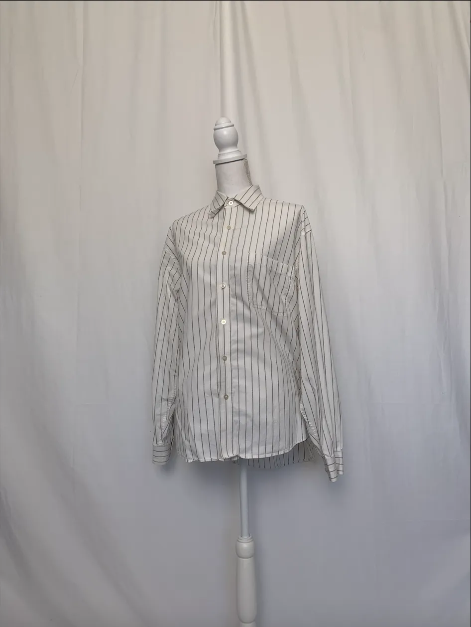 Black and White Striped Shirt - J. Ferrar (Large)