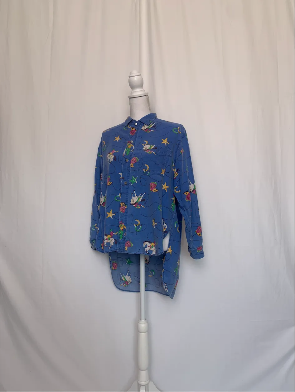 Blue Cowboy Patterned Shirt - Michael Sharp ( )