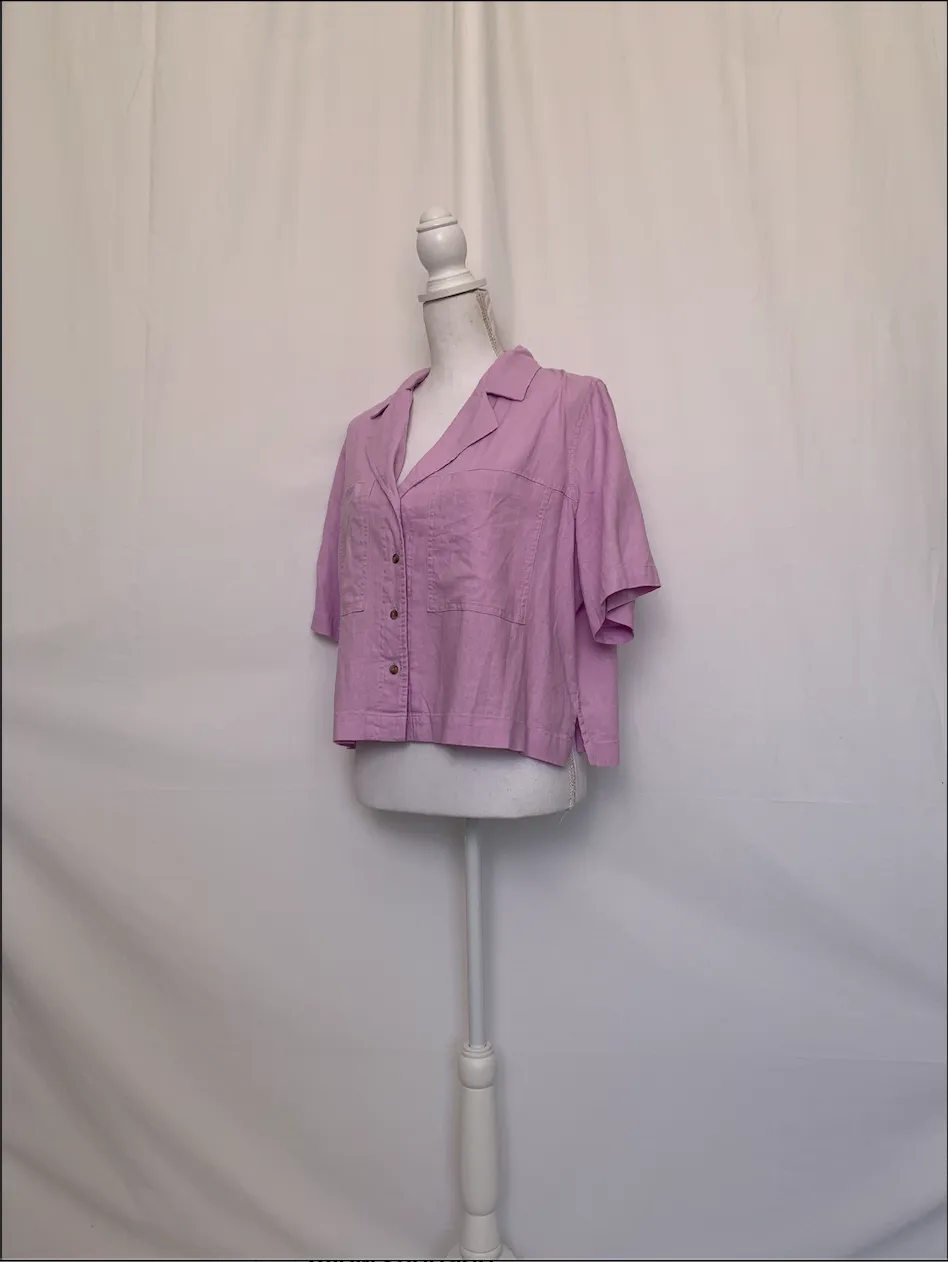 Pink Denim Short Sleeve Shirt - Universal Thread (Medium)