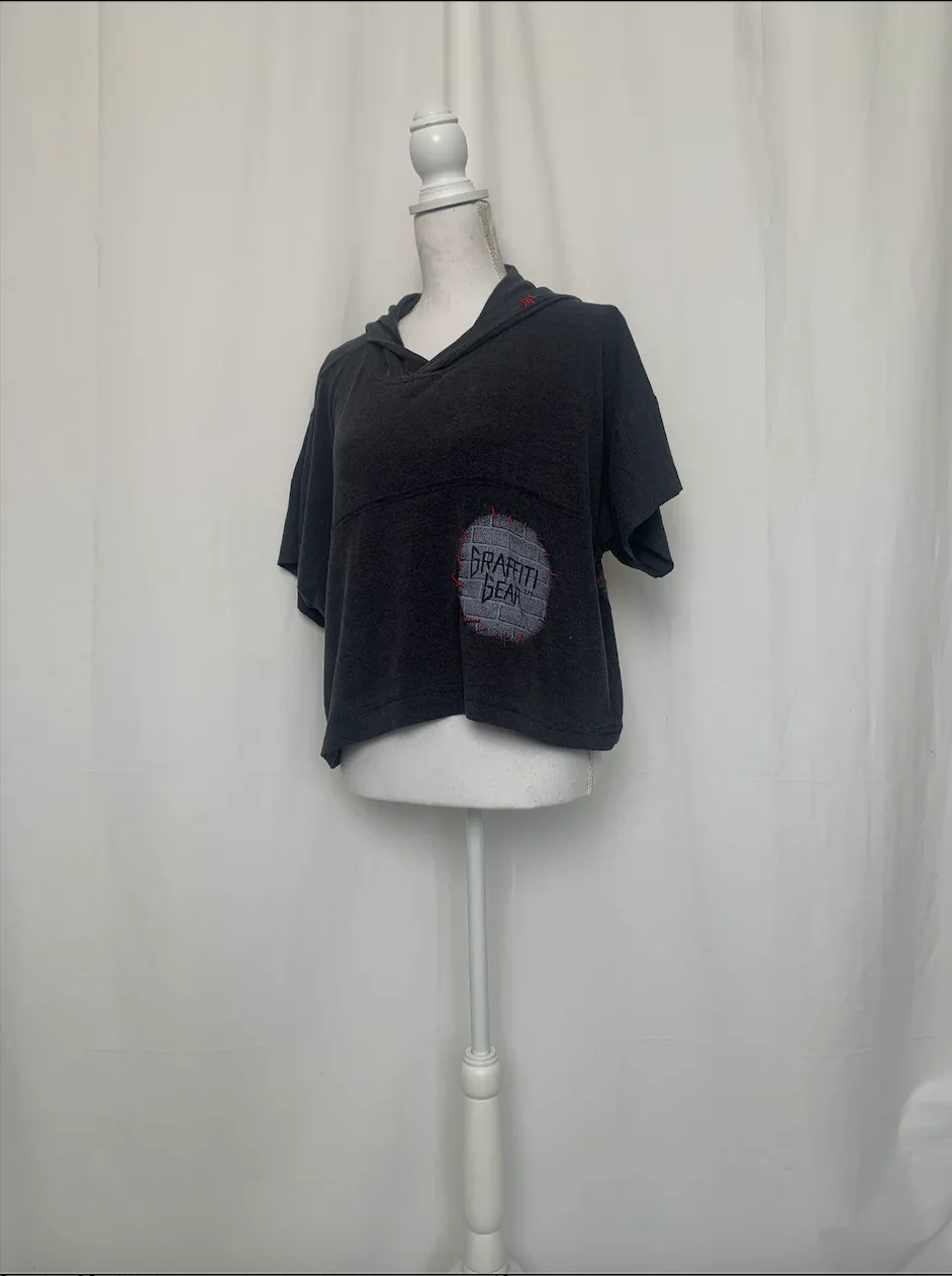 Gray Comedy and Tragedy Mask Graffiti Graphic Hoodie - Graffiti Gear, Gonzales Graphics ( )