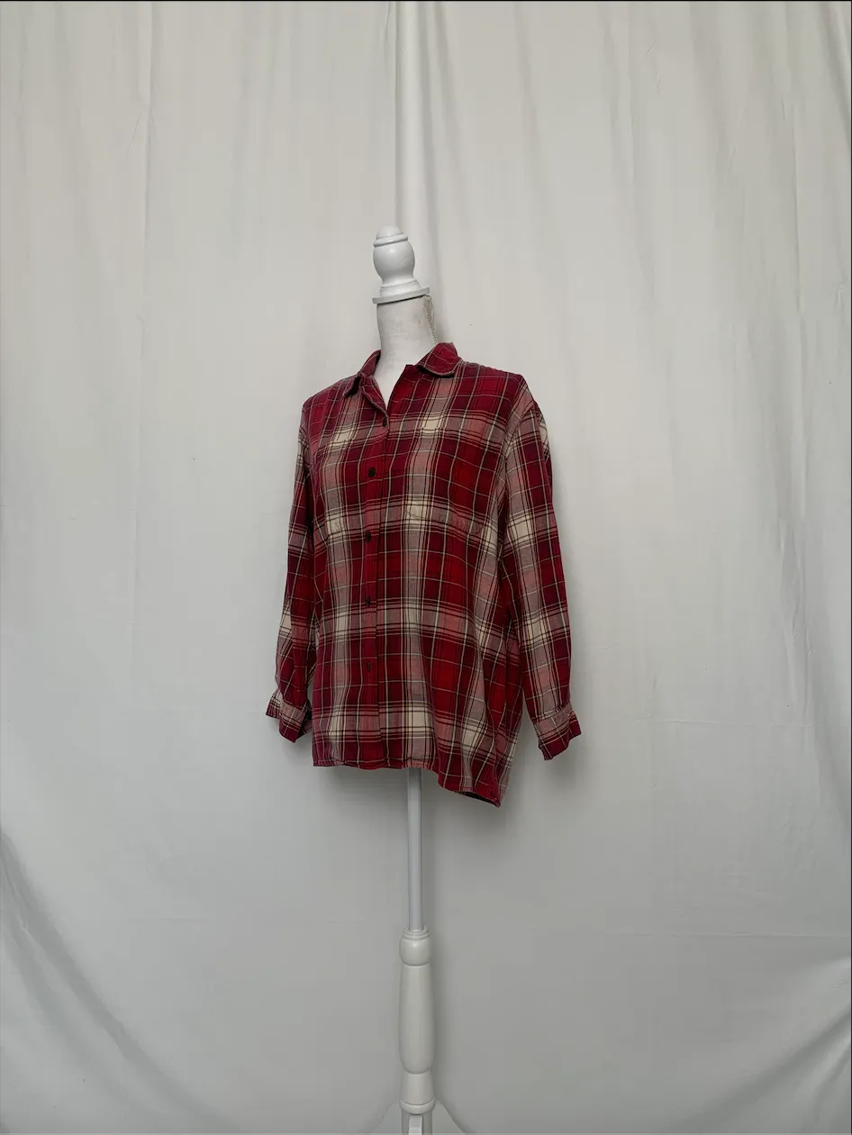 Red Plaid Shirt - Eddie Bauer (Small)