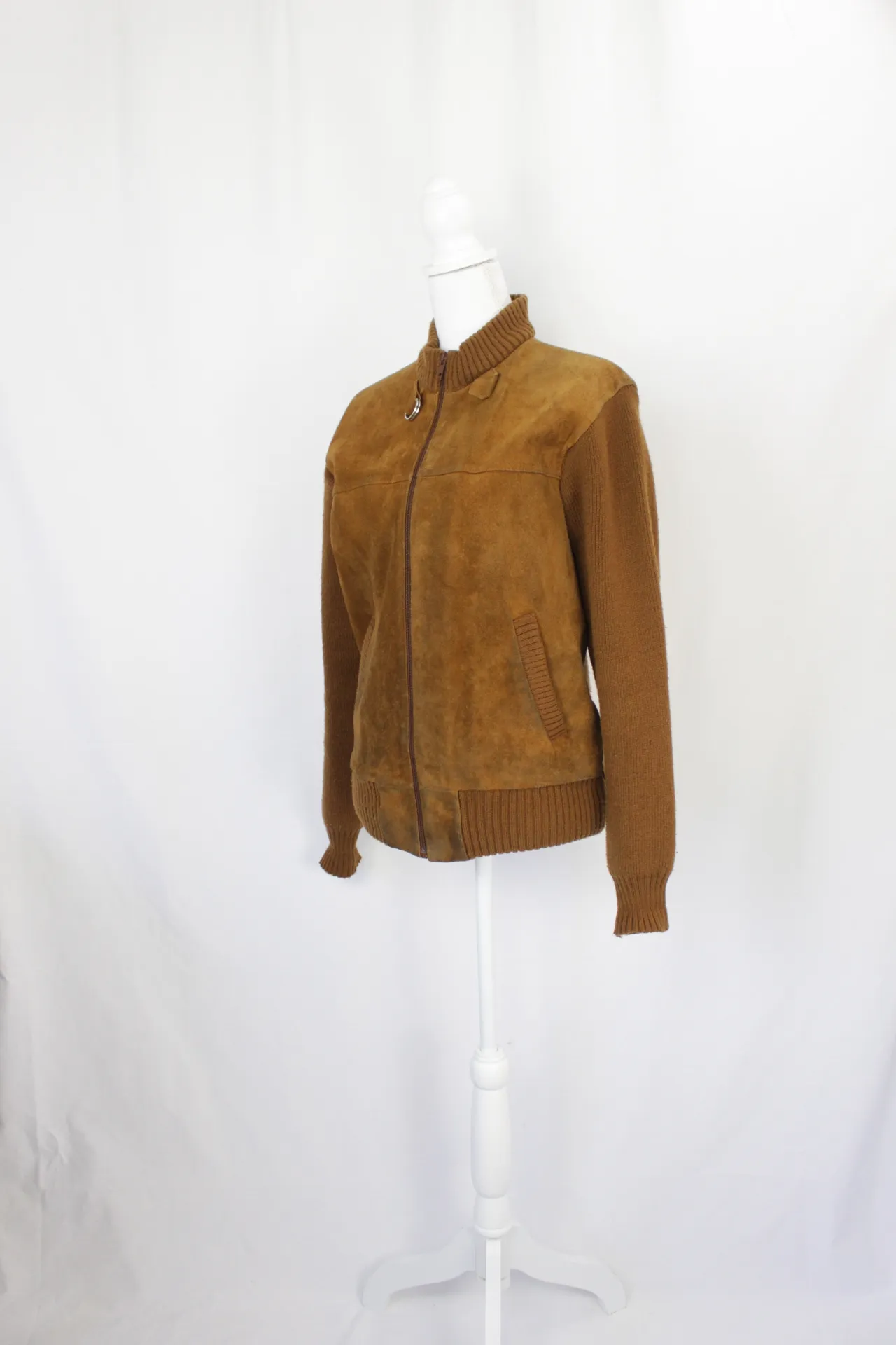 Brown Jacket - Suede with Knit Sleeves (medium) 